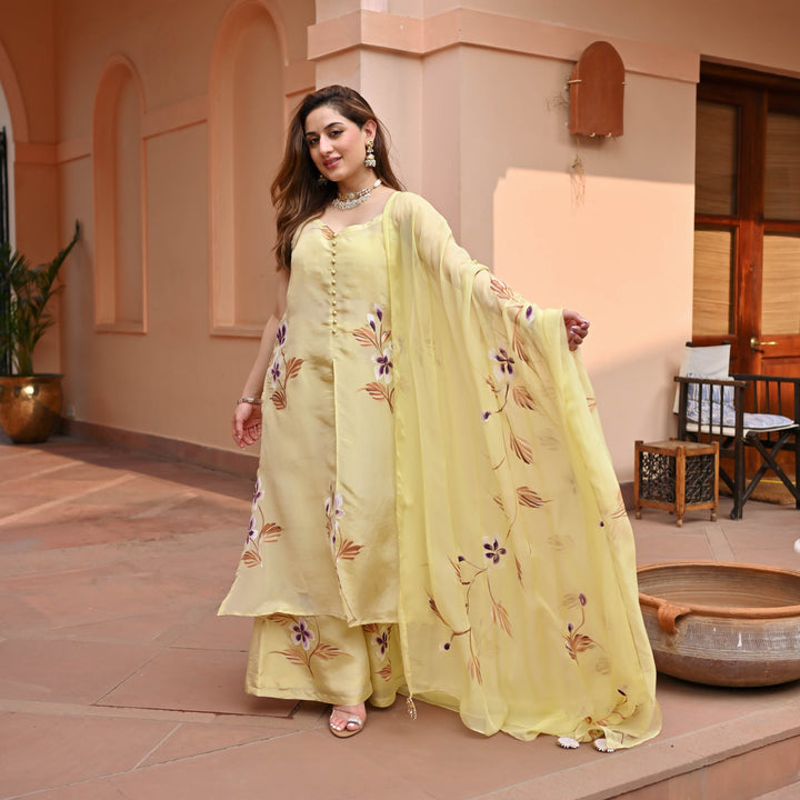 Yellow-Muslin-Floral-Printed-Straight-3-Piece-Kurta-Set