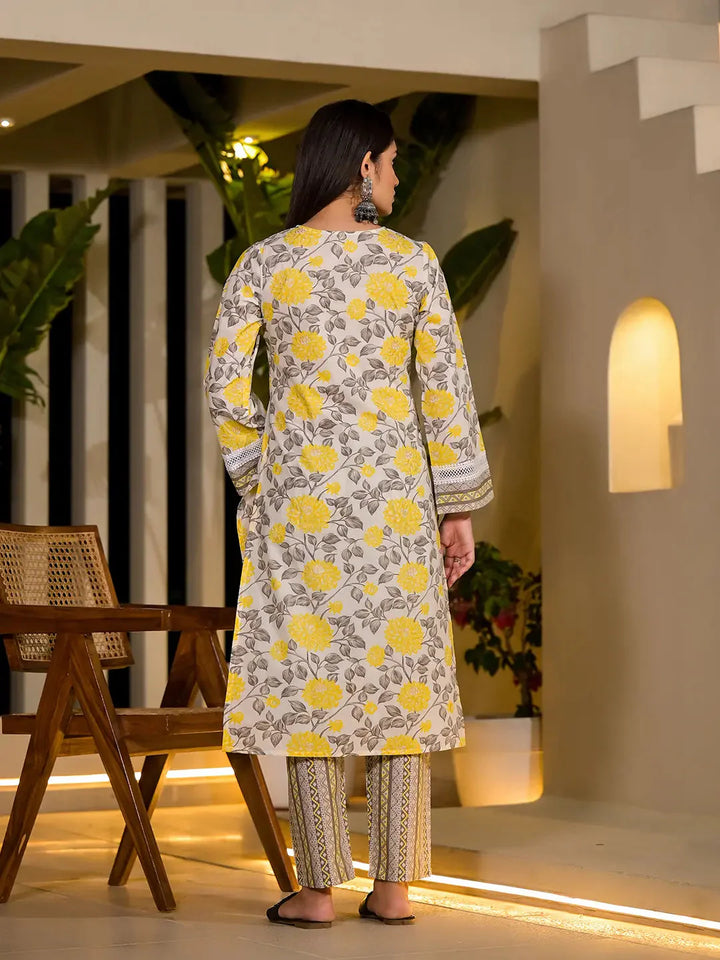 Yellow-Pure-Cotton-Floral-Print-3-Piece-Kurta-Set