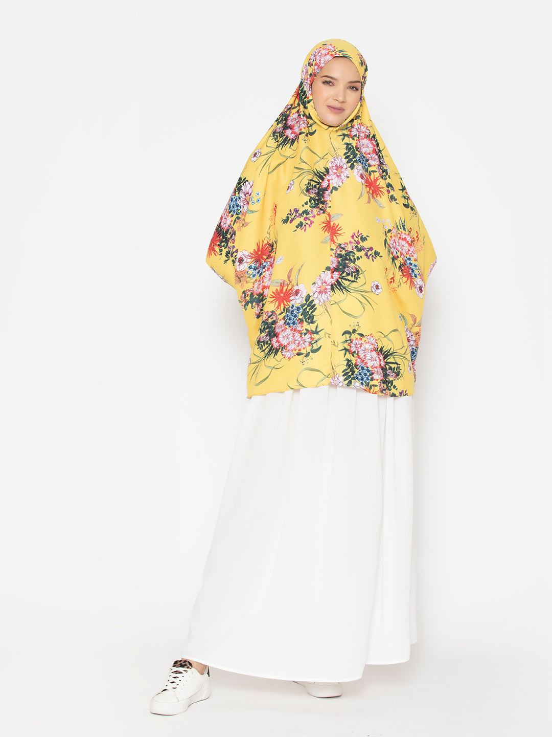 Yellow-Viscose-Sanguine-Mix-Floral-Namaz-Dupatta