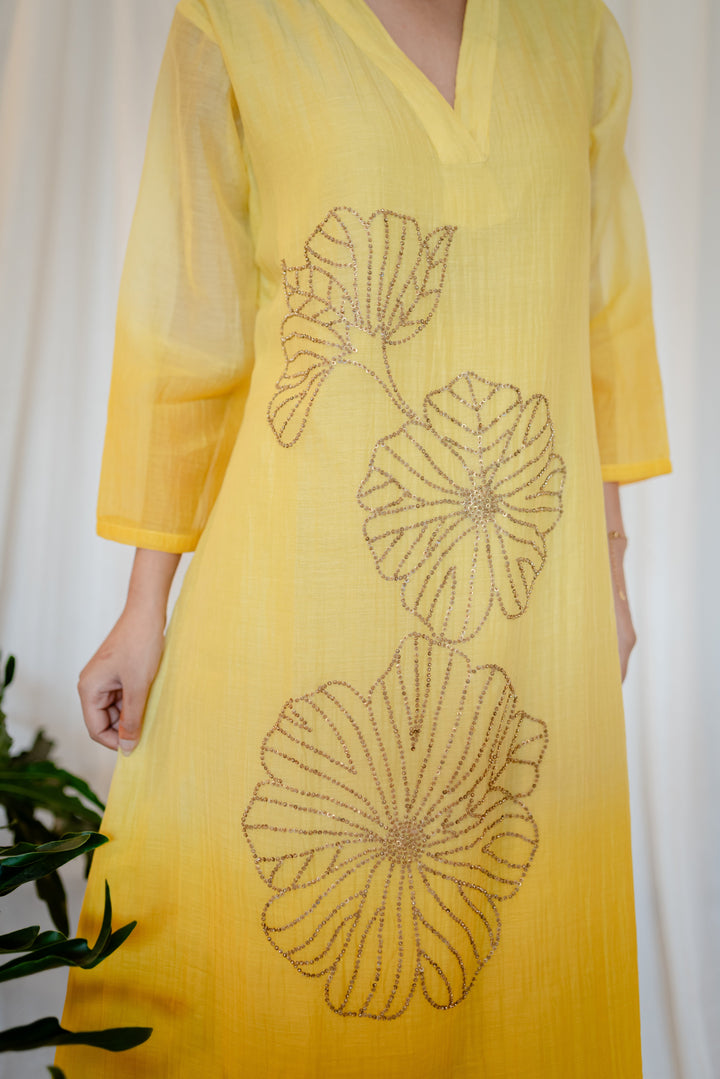 Yellow-Chanderi-Naka-Tikki-Work-2-Piece-Kurta-Set