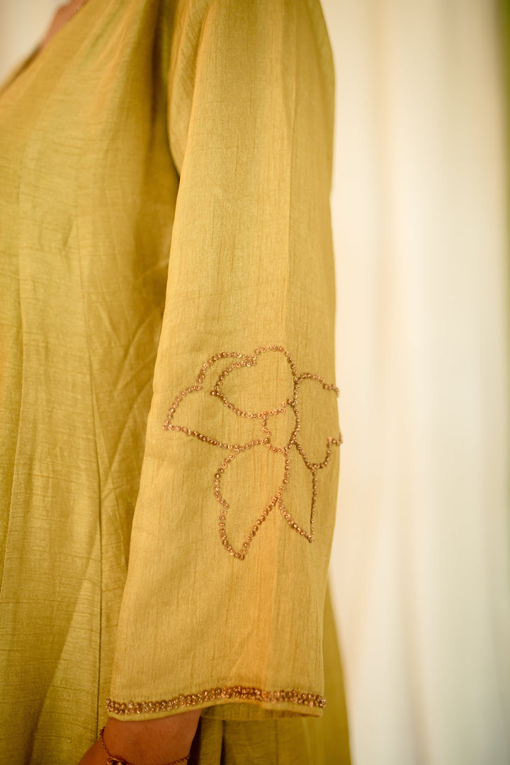 Yellow-Chanderi-Naka-Tikki-Work-2-Piece-Kurta-Set