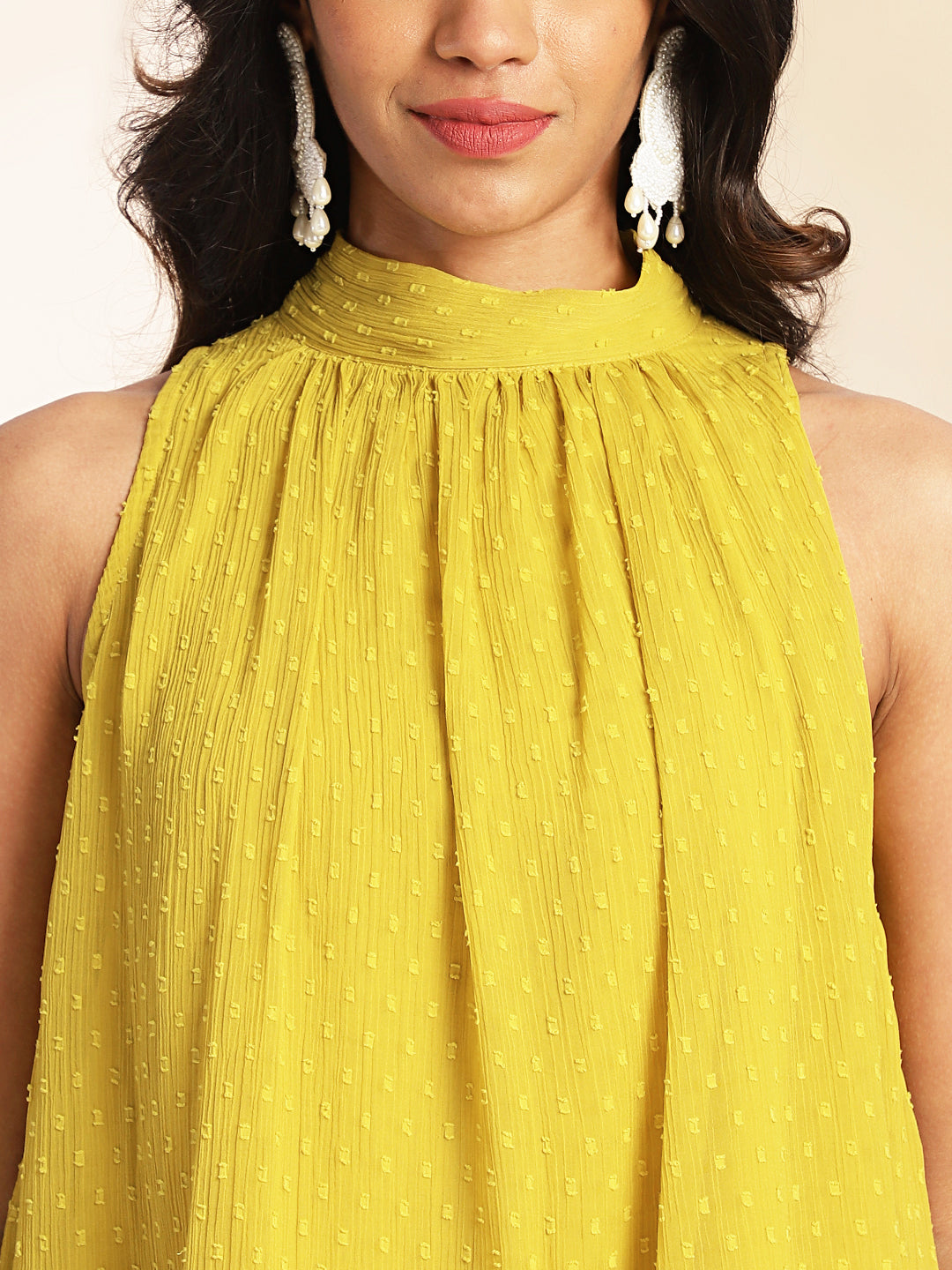 Yellow-Chiffon-Solid-Co-Ord-Set