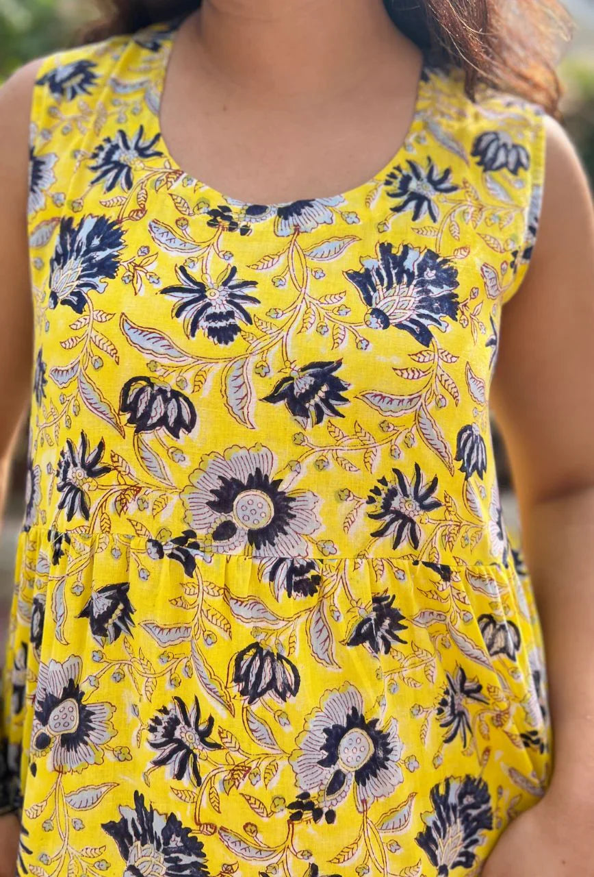 Yellow-Cotton-Sunflower-Maxi-Dress