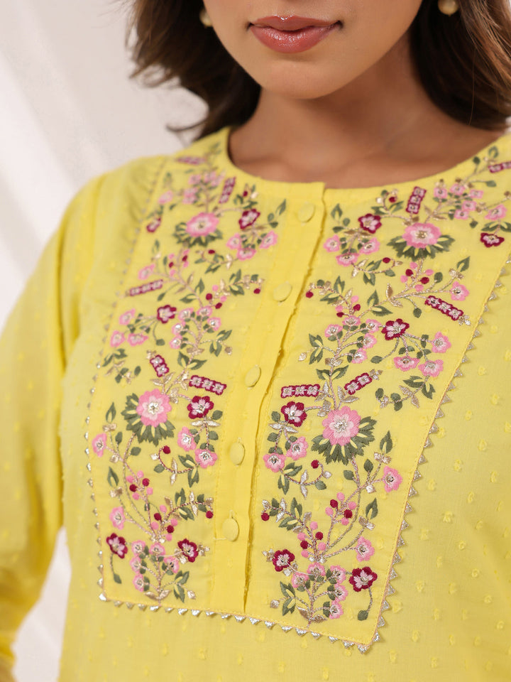 Yellow-Dobby-Cotton-Straight-Embroidered-3-Piece-Kurta-Set