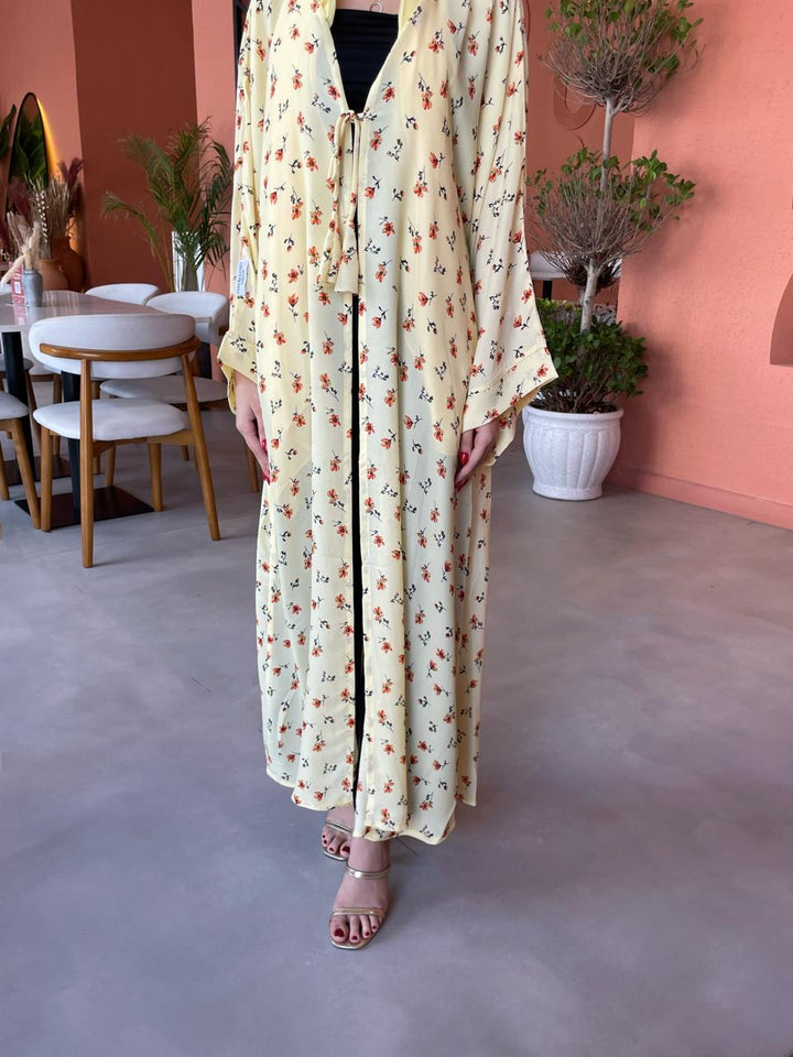 Cream-Georgette-Creme-Floral-Kimono-&-Sheila-Set