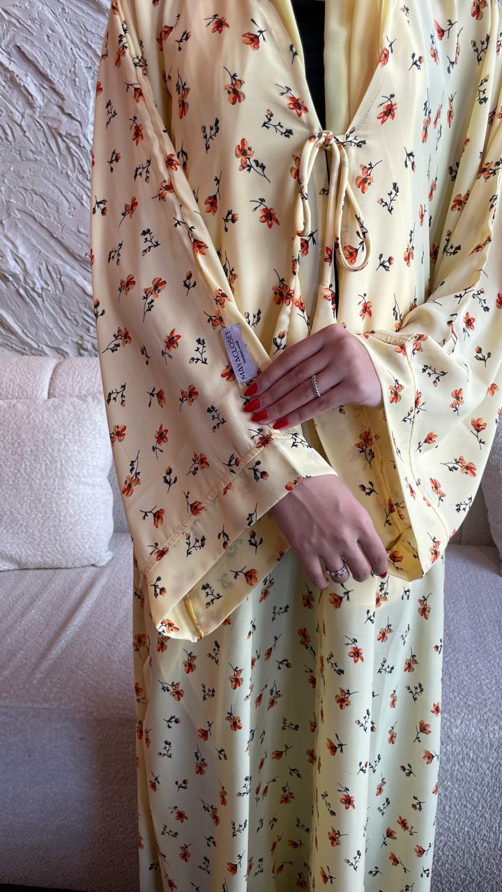 Cream-Georgette-Creme-Floral-Kimono-&-Sheila-Set