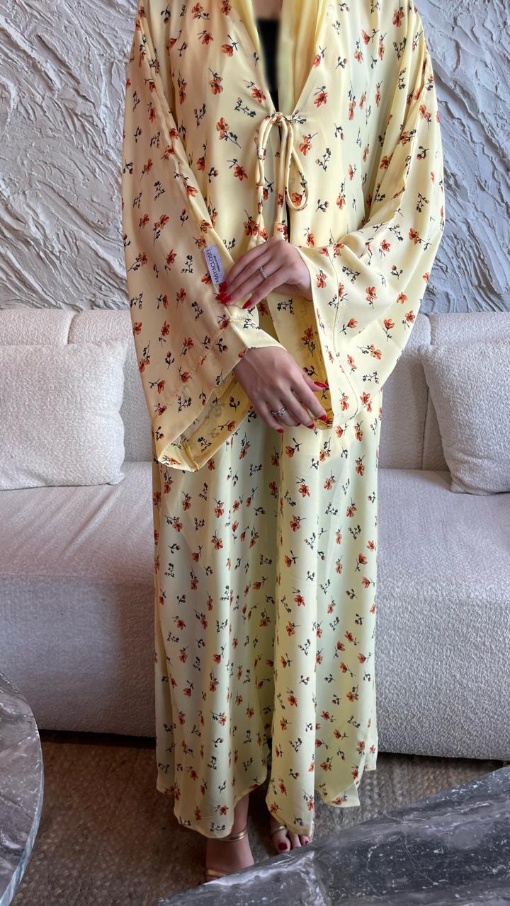 Cream-Georgette-Creme-Floral-Kimono-&-Sheila-Set