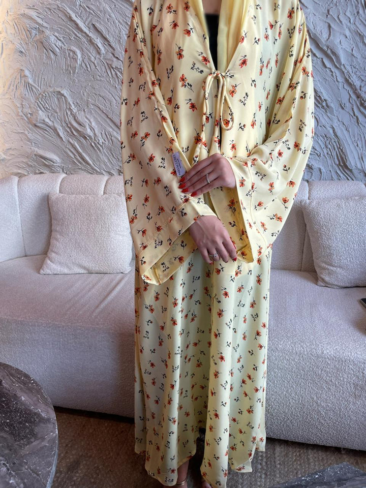 Cream-Georgette-Creme-Floral-Kimono-&-Sheila-Set
