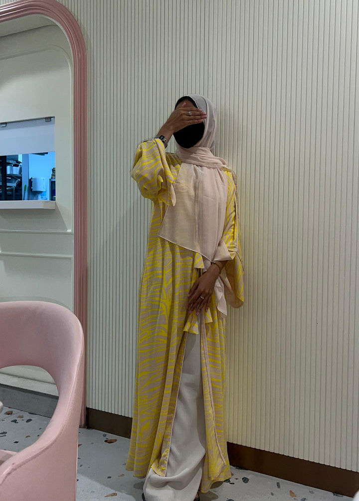 Yellow-Georgette-Lemonade-Kimono-&-Sheila-Set-