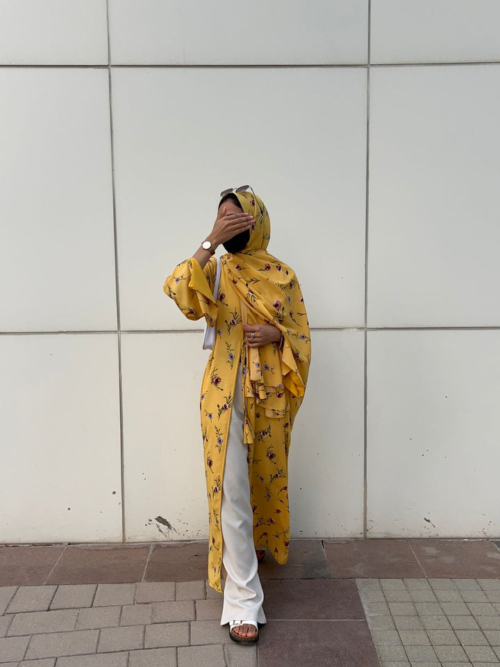 Mustard-Georgette-Mustard-Kimono-&-Sheila-Set