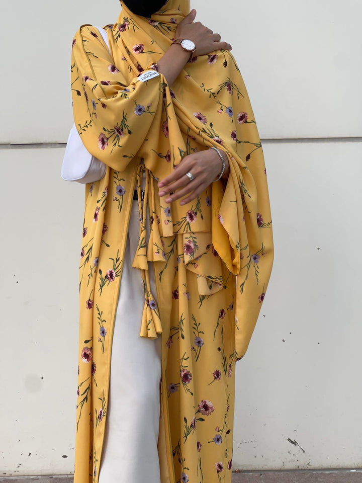 Mustard-Georgette-Mustard-Kimono-&-Sheila-Set