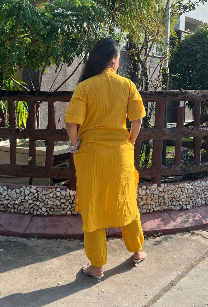 Yellow-Pure-Cotton-2-Piece-Kurta-Set