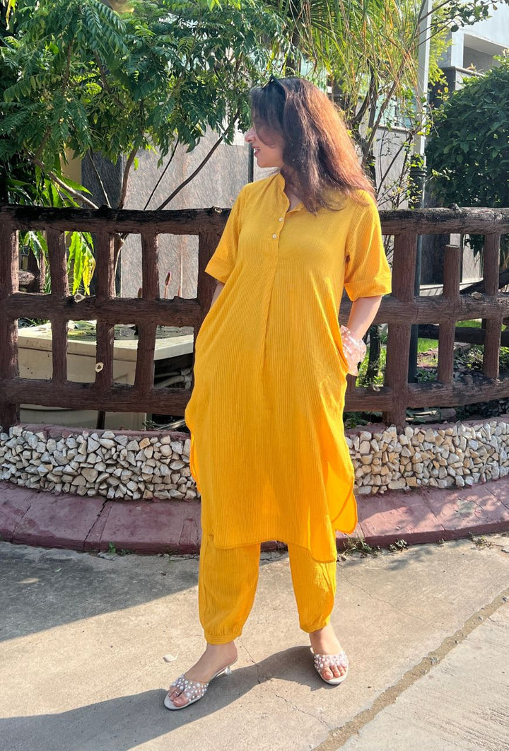 Yellow-Pure-Cotton-2-Piece-Kurta-Set