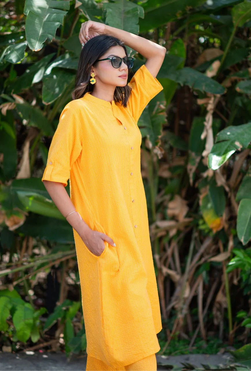 Yellow-Pure-Cotton-Poppy-Kantha-2-Piece-Kurta-Set