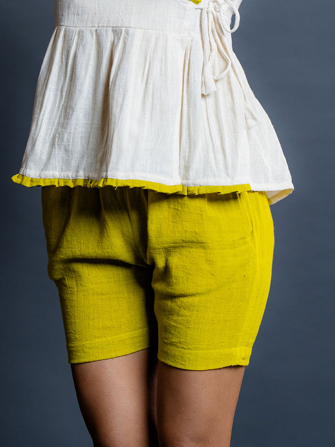 Yellow-Pure-Cotton-Short-Only