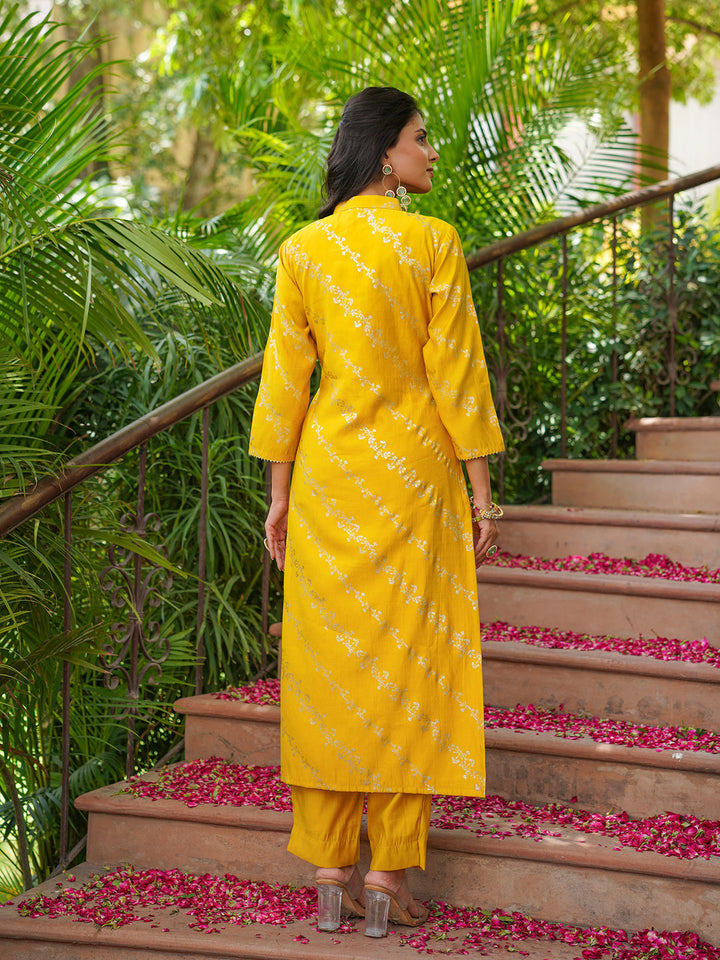 Yellow-Silk-Blend-Floral-Printed-3-Piece-Kurta-Set