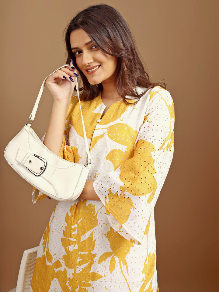Yellow-And-White-Hakoba-Printed-Co-Ord-Set