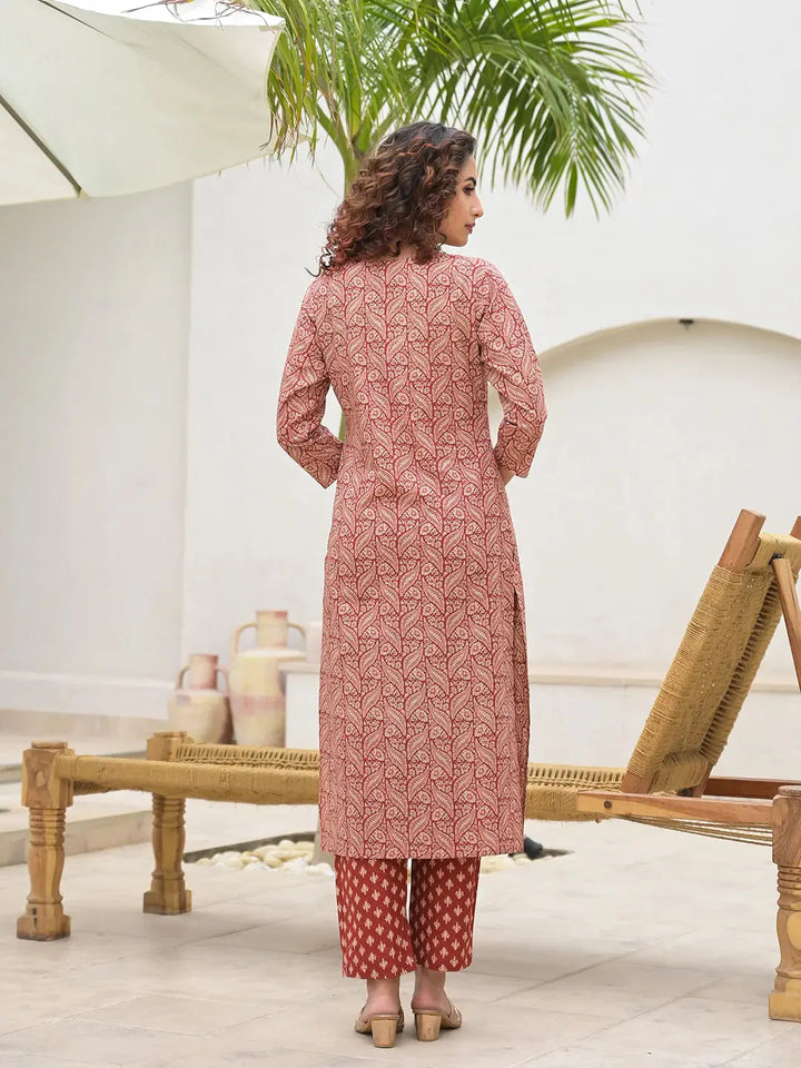 Maroon-Cotton-Embroidered-Printed-3-Piece-Kurta-Set