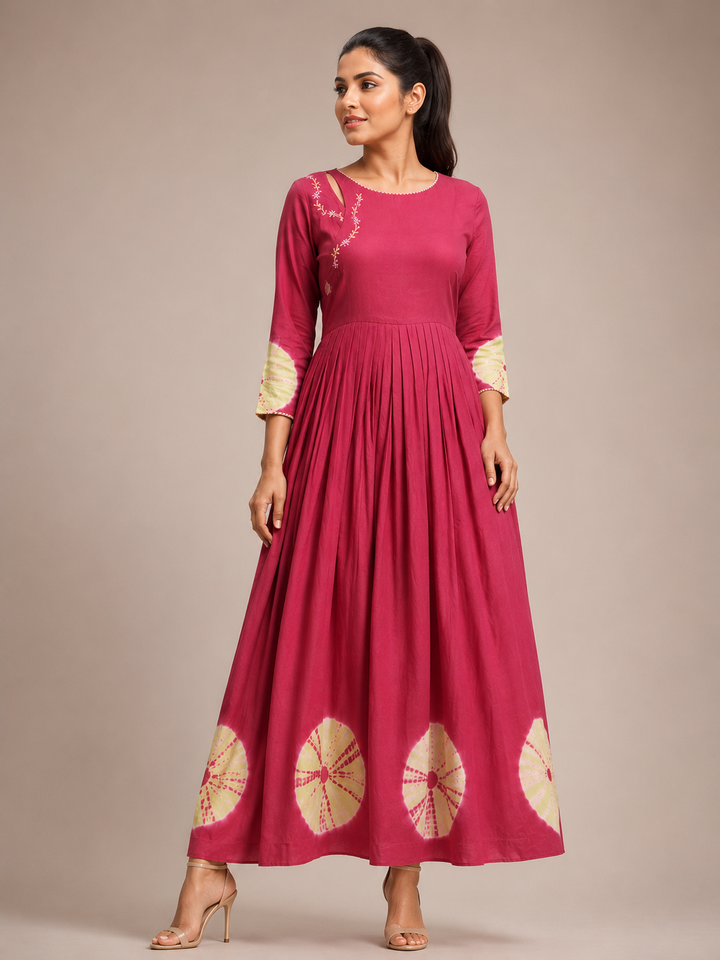 Pink Embroidered Dress