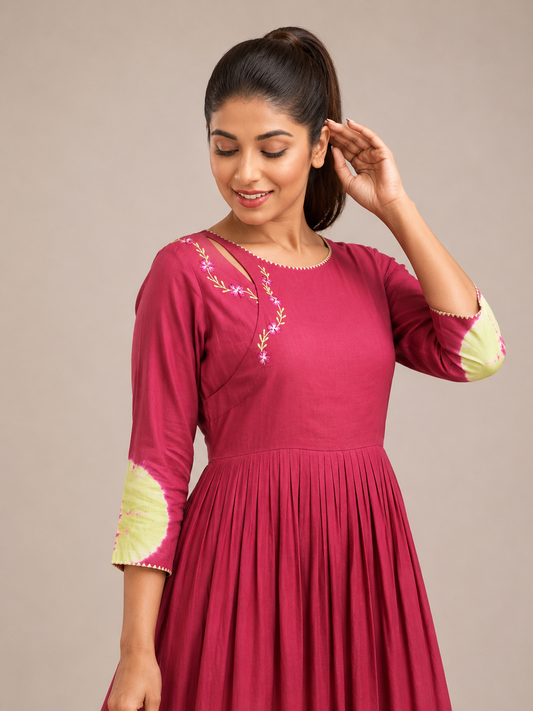 Pink Embroidered Dress