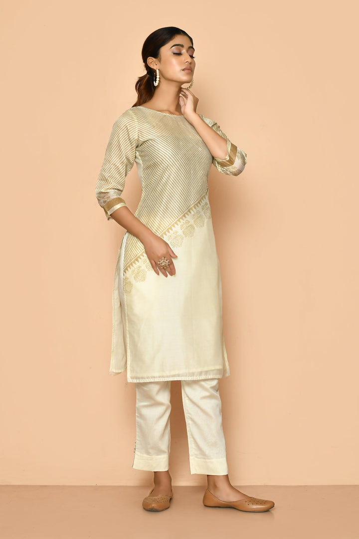 ZERESOUQ-Zeba-Ivory-Handloom-Maheshwari-Silk-Kurta-Set