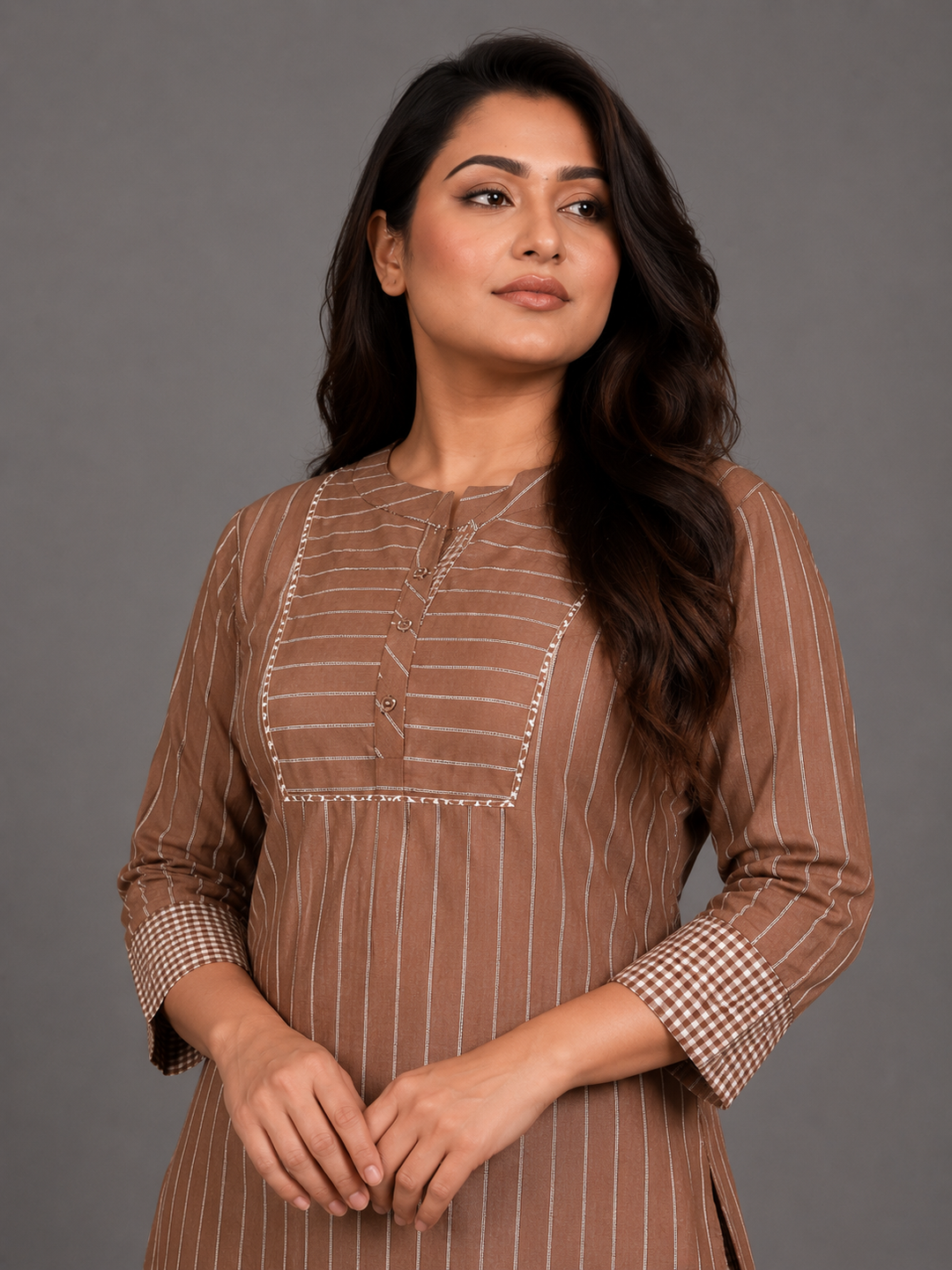 Mocha Kurta Afghani Pant Set