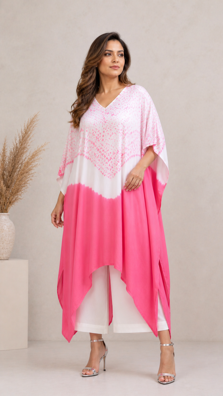 BusyBee Pink Shibori Kaftan Set