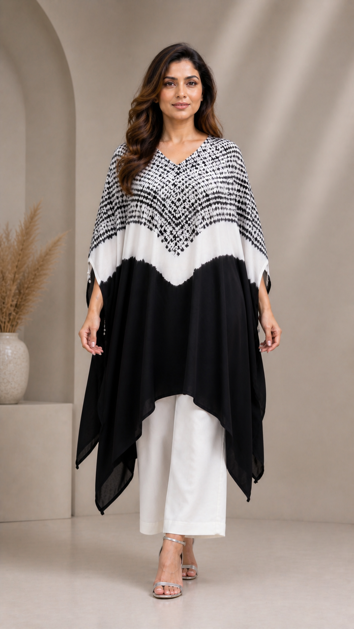 BusyBee Black Shibori Kaftan Set