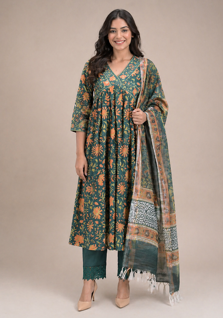 DeepGreen Kurta Dupatta Pants Set