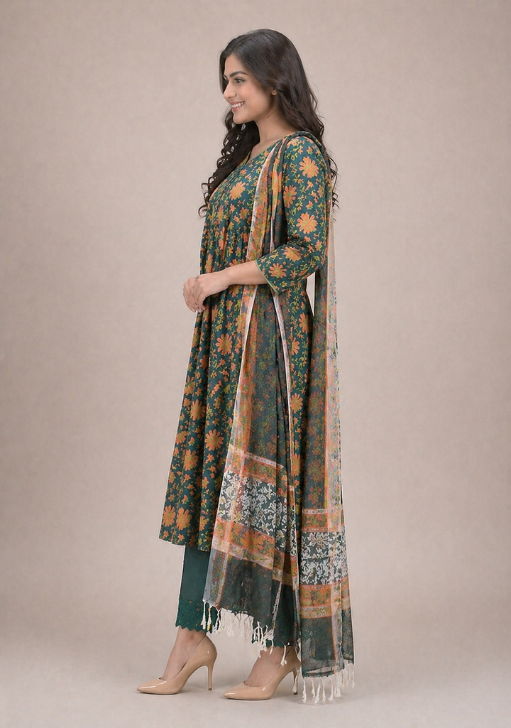 DeepGreen Kurta Dupatta Pants Set