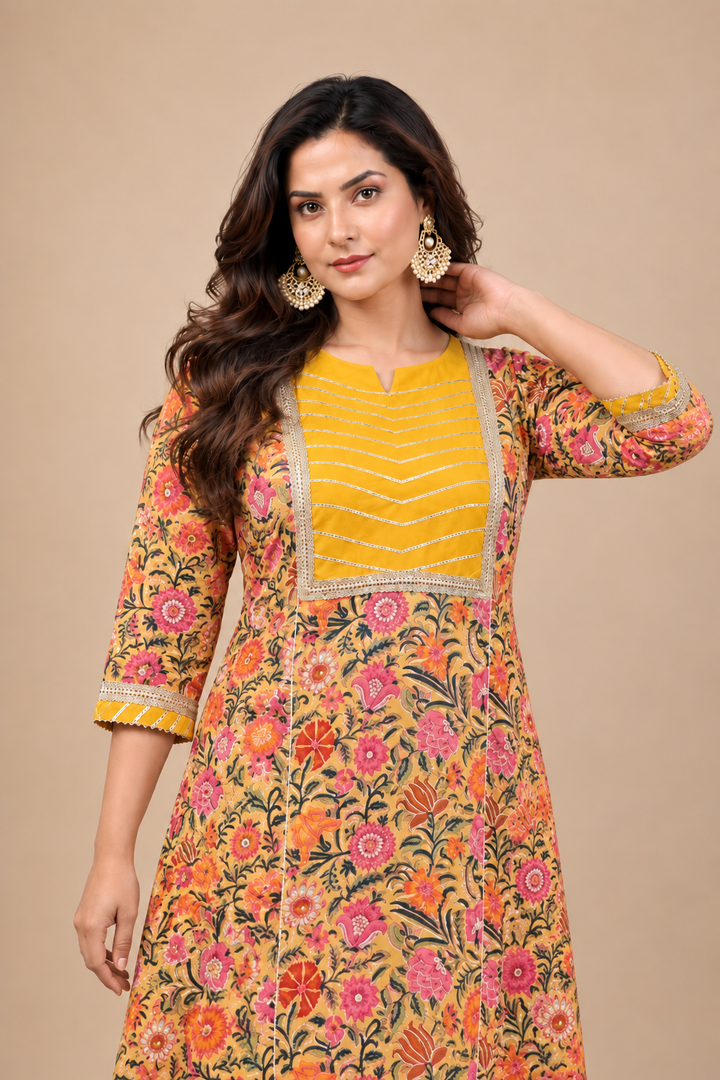 Mustard yellow Cotton Set