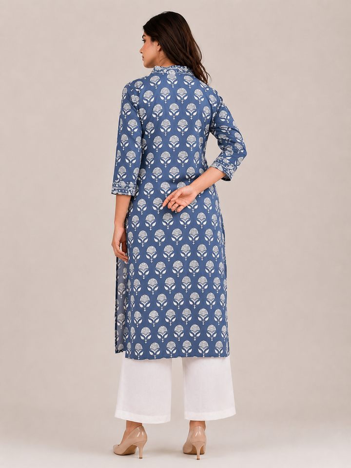 Porpoise Grey Cotton Kurta