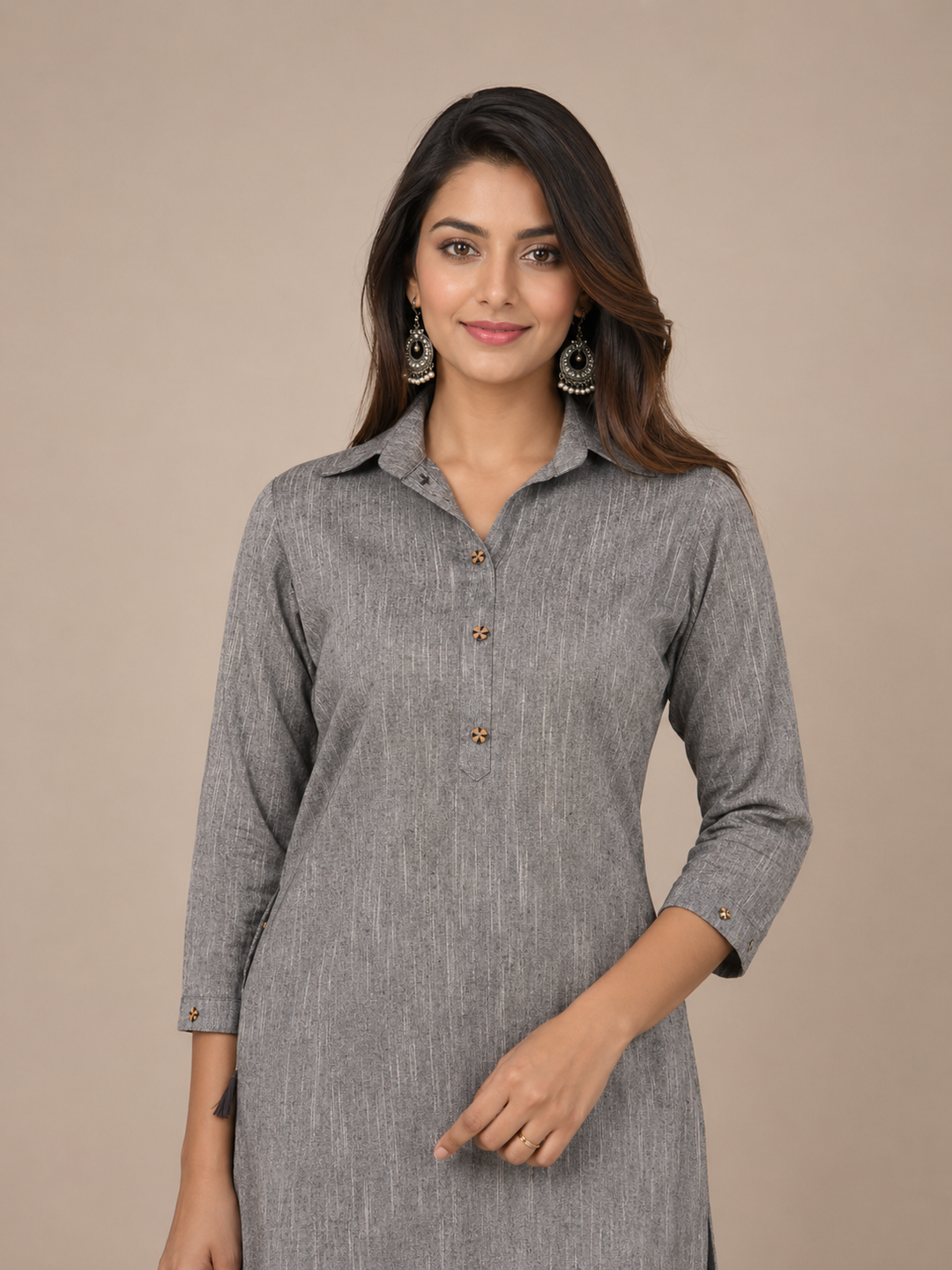 Dove Grey Cotton Kurta