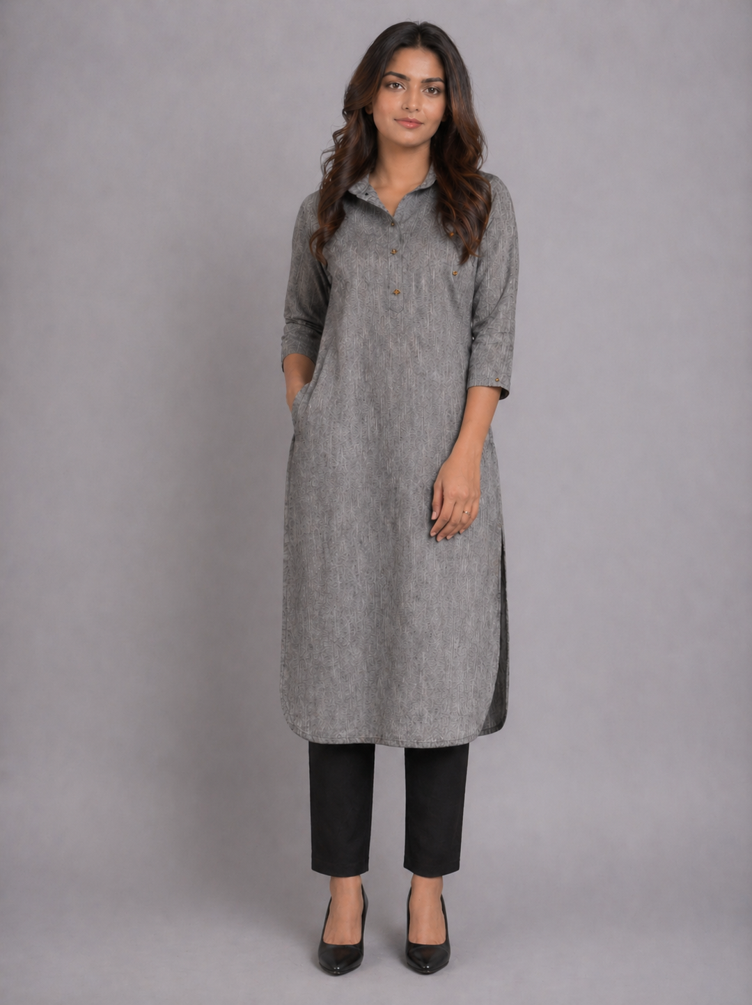 Dove Grey Cotton Kurta