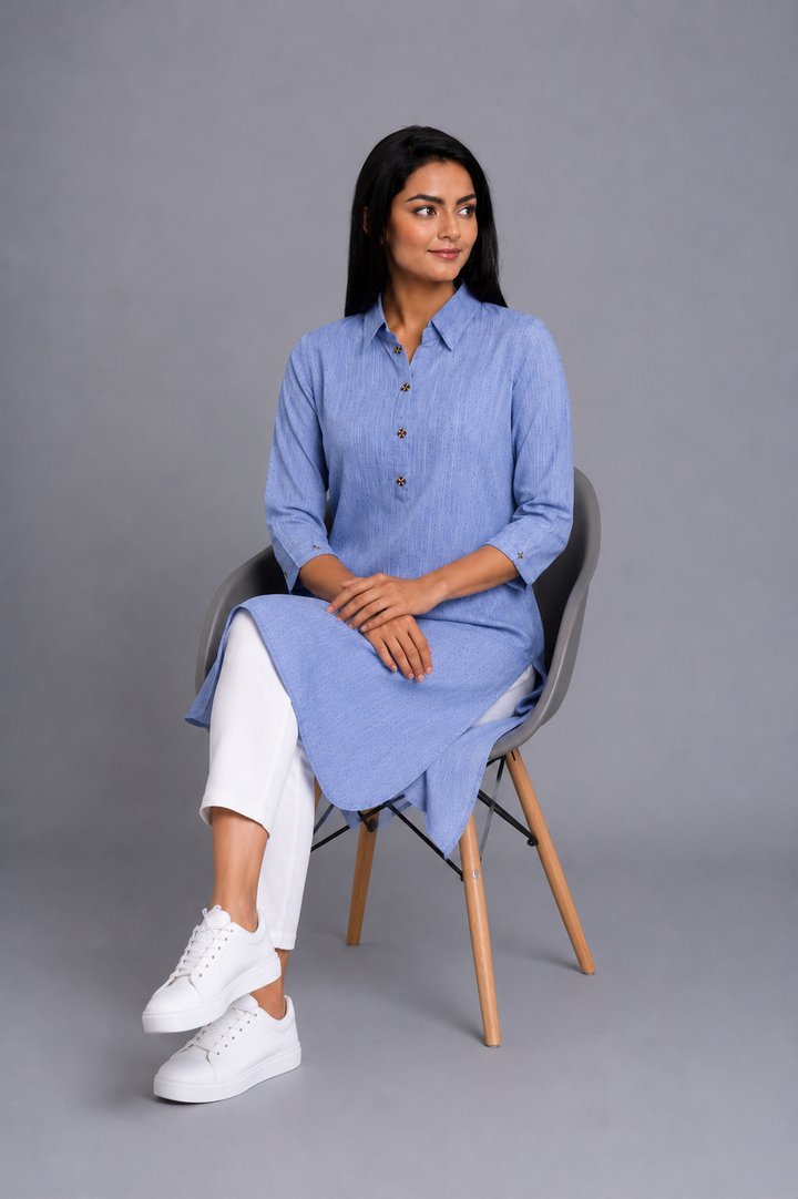 Sky Cotton Kurta