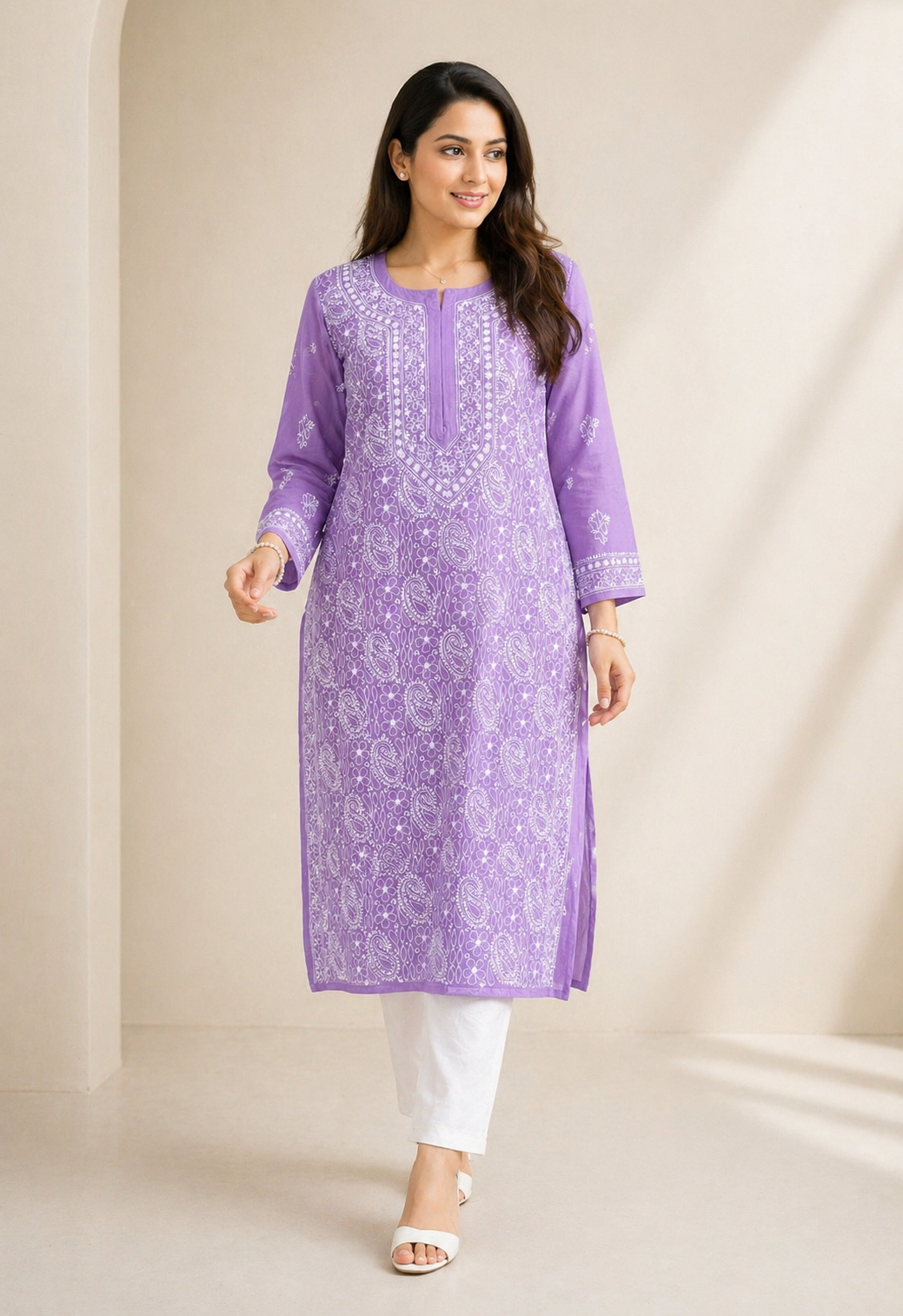 Lavendar Chikankari Kurta only