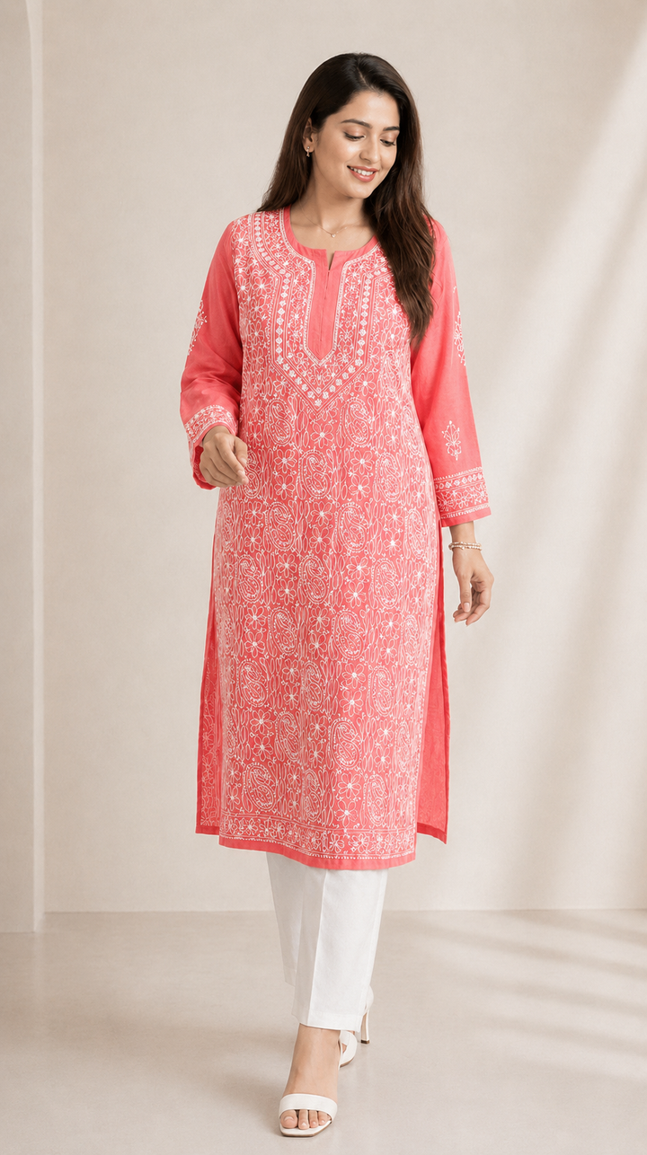 Coral Chikankari Kurta only