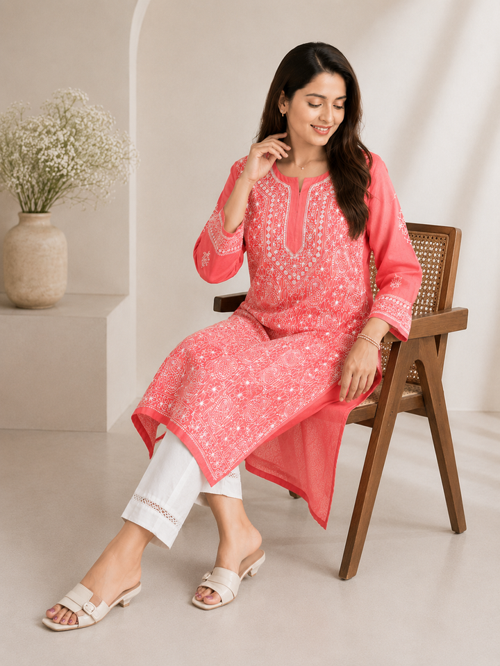 Coral Chikankari Kurta only