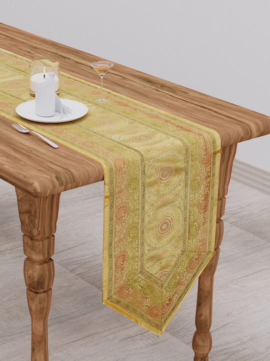 Yellow-Banarasi-Zari-Table-Runner