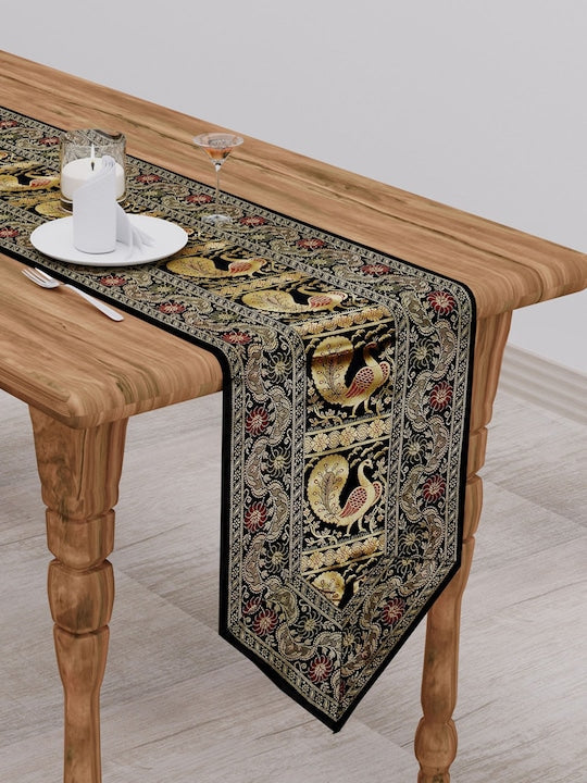 Black-Banarasi-Zari-Table-Runner