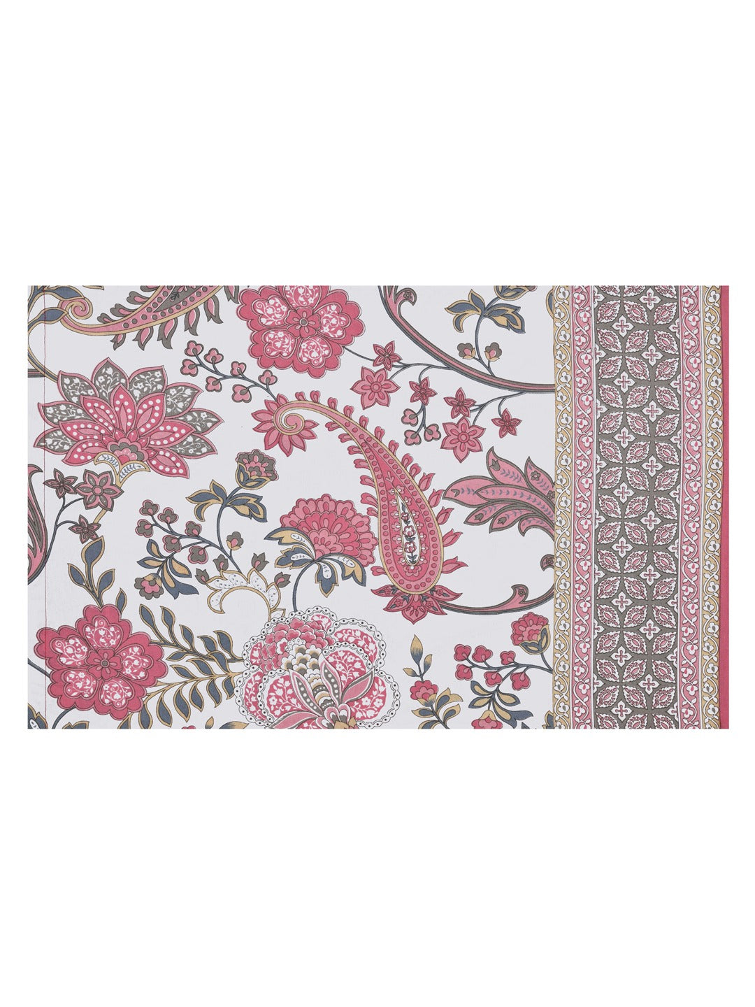 Pink-&-Grey-Handblock-Print-Bedsheet-With-2-Pillow-Covers