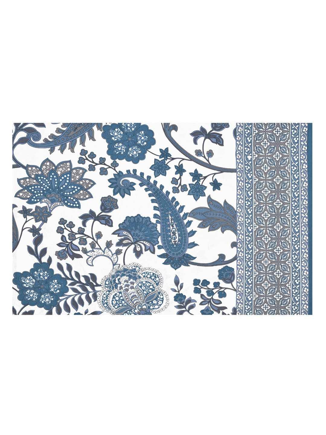 Blue-Cotton-Floral-Print-Bedsheet-With-2-Pillow-Covers