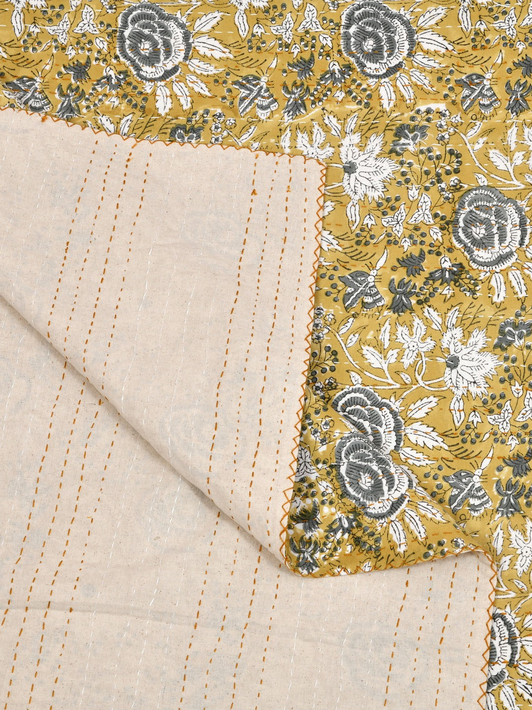 Multicolor-Cotton-Handblock-Printed-Kantha-Bedcover