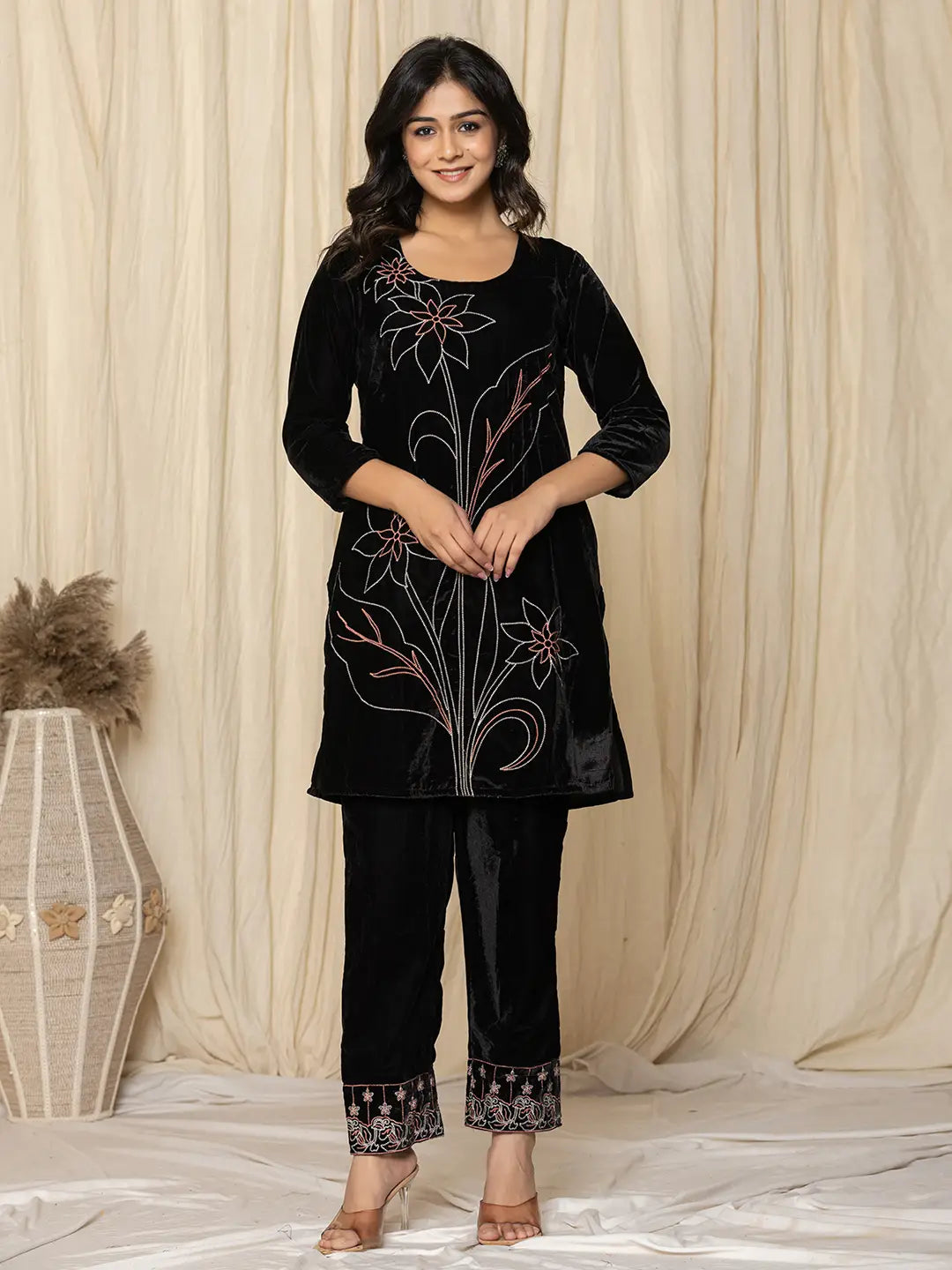 Black-Velvet-Embroidered-Co-Ord-Set