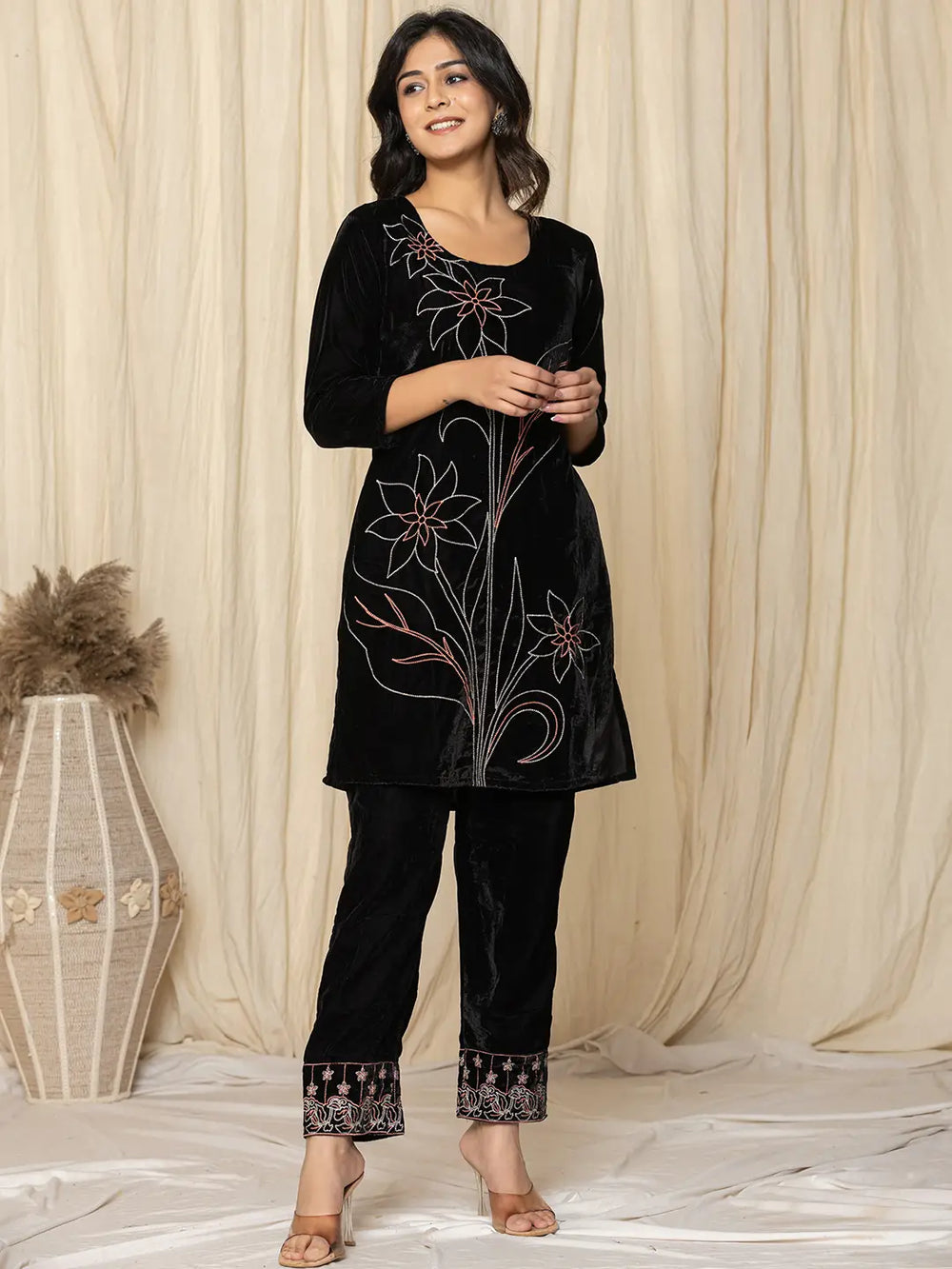 Black-Velvet-Embroidered-Co-Ord-Set