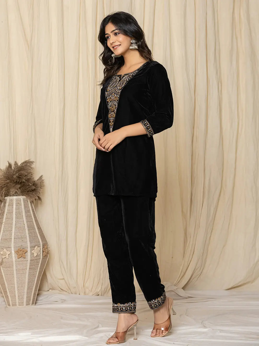 Black-Velvet-Embroidered-Co-Ord-Set