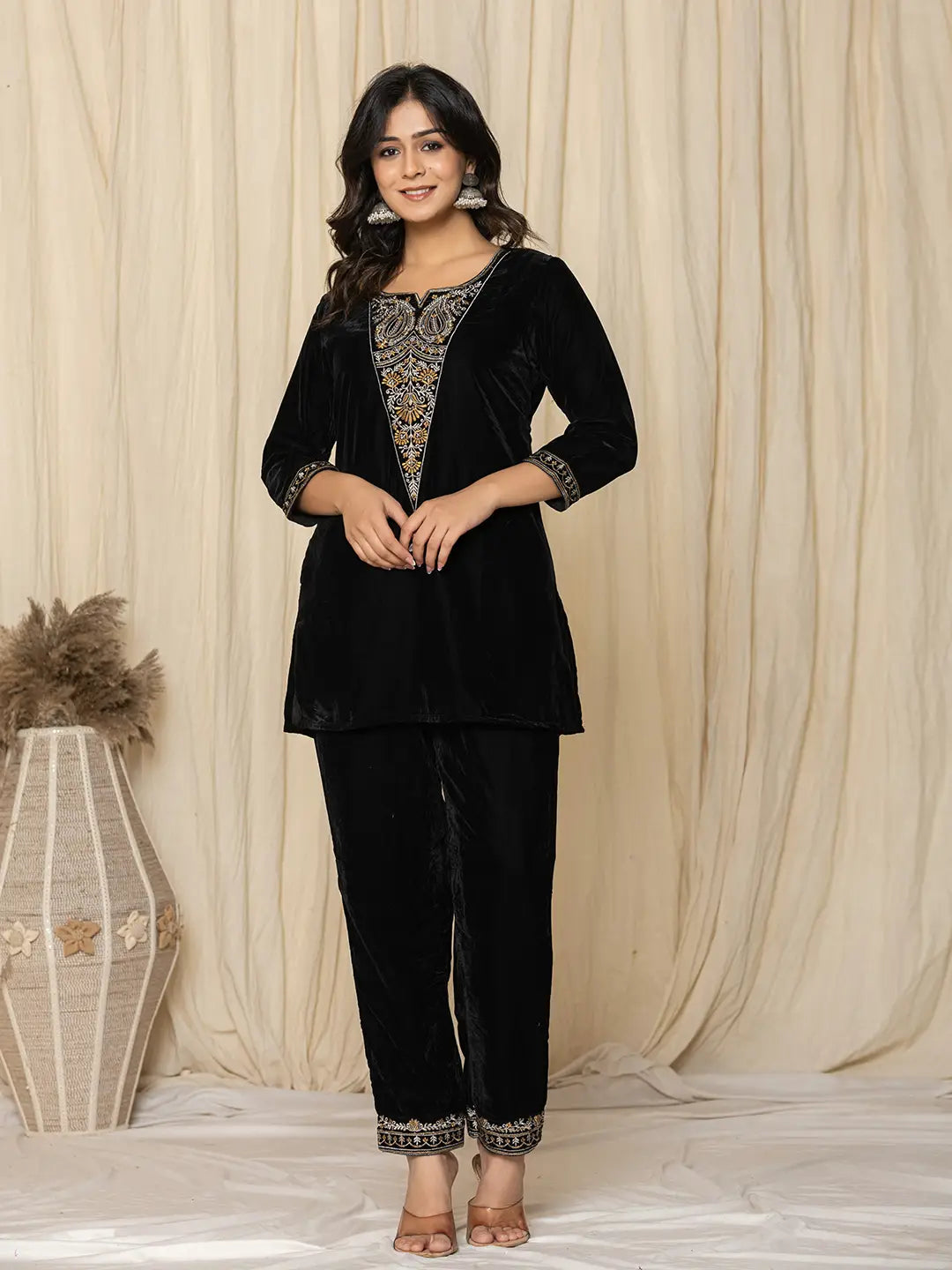 Black-Velvet-Embroidered-Co-Ord-Set