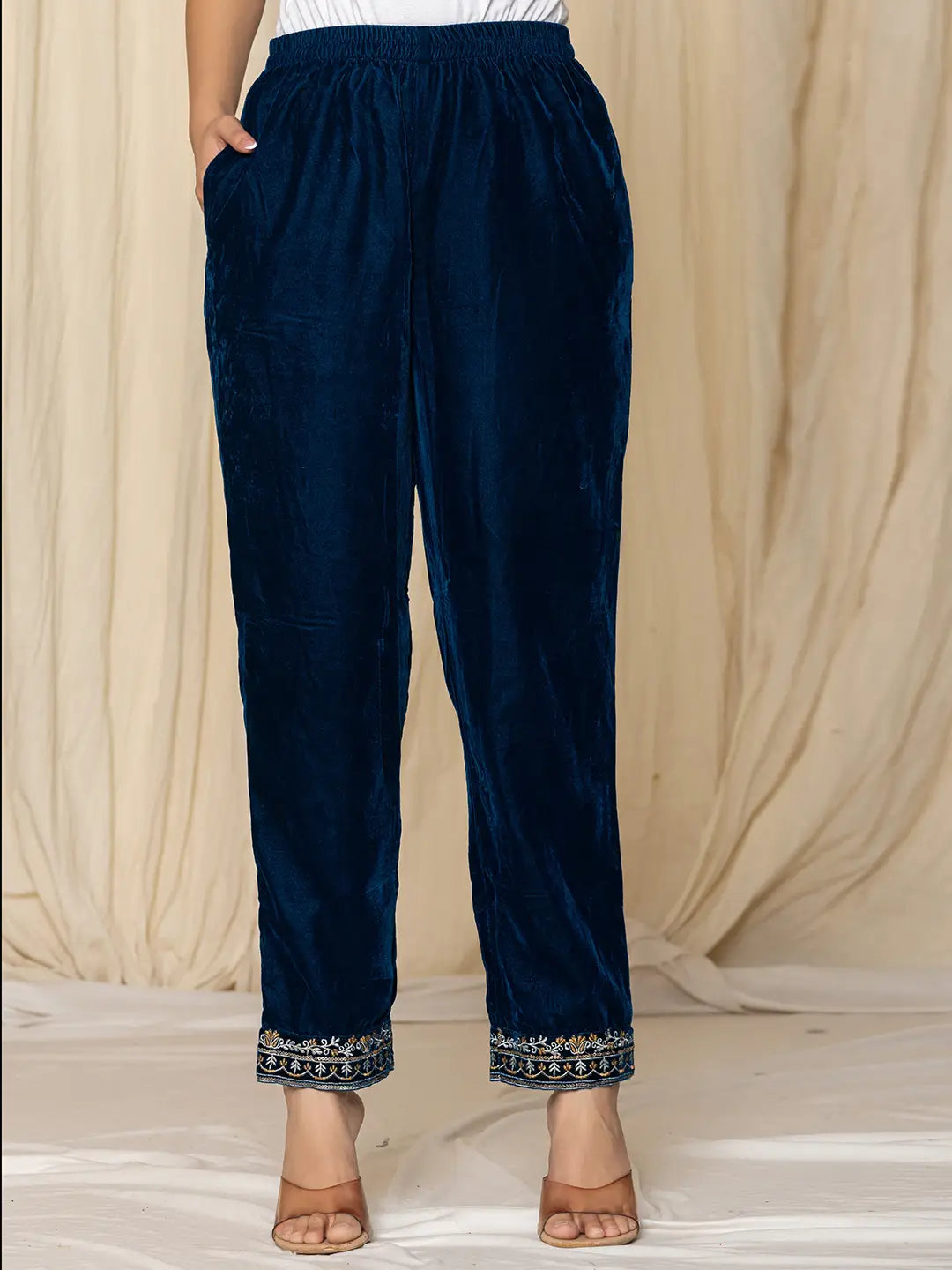 Blue-Velvet-Embroidered-Co-Ord-Set