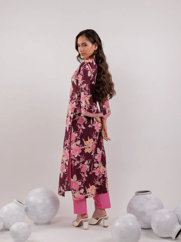 Burgundy-Cotton-Floral-Print-Straight-3-Piece-Kurta-Set