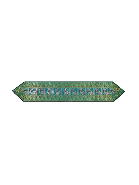 Dark-Green-Banarasi-Zari-Table-Runner